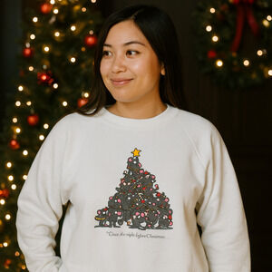 Vtg 90s Christmas Sweatshirt Women Large “’Twas The Night Before Christmas” Mice